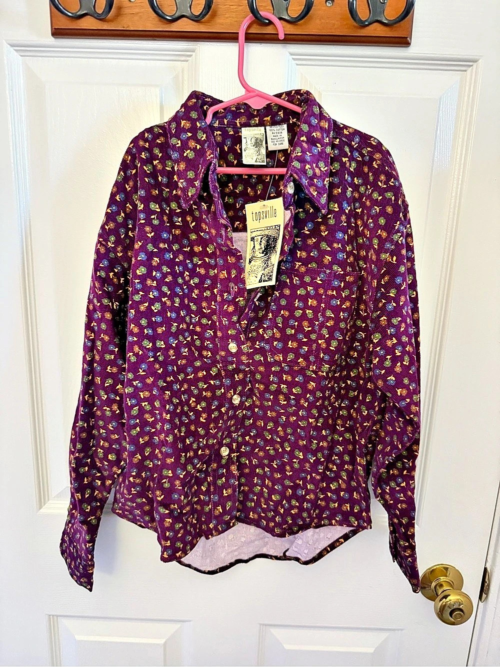 Vintage Topsville Floral Youth Button-Down NWT